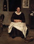 Antonio Puga Old Woman Seated oil painting